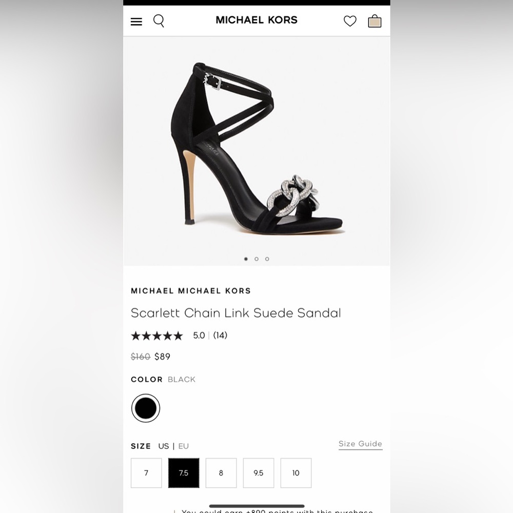 Michael Kors black velvet sandals size 7.5. Only worn once